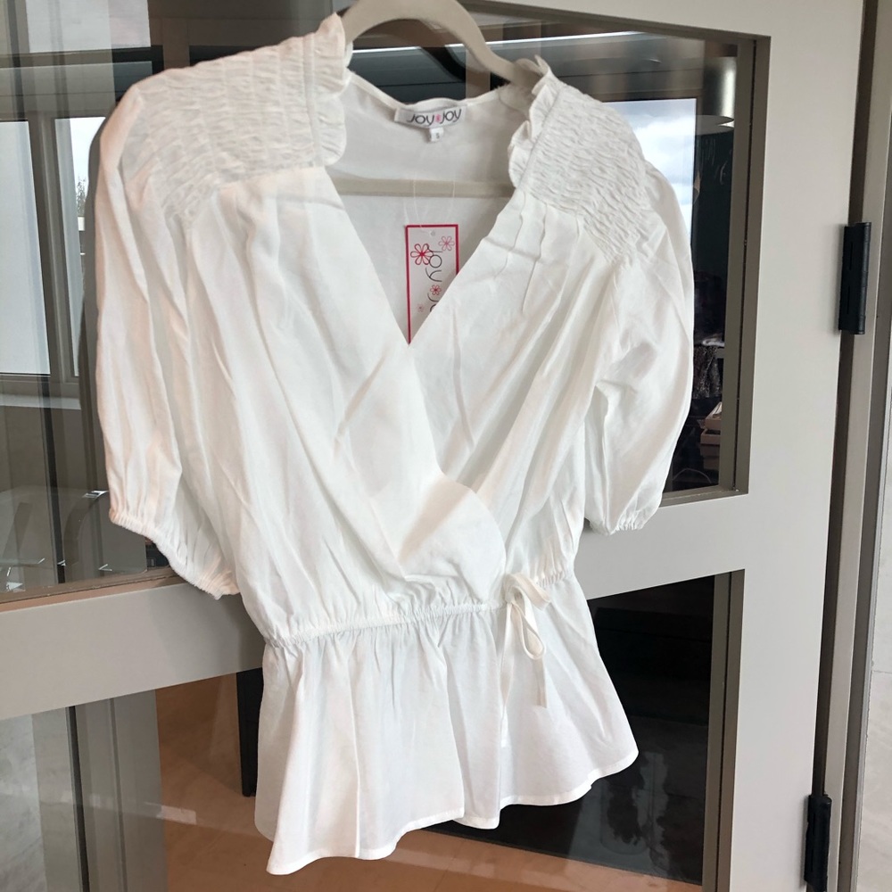 NWT Joy Joy Smocked Tie Top